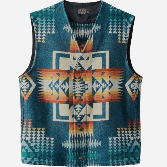 MEN'S JACQUARD WOOL VEST - Picture 1 of 2